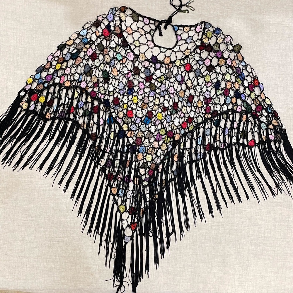 Crocheted Beaded Pancho